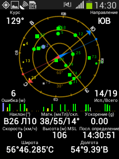 Galaxy Pocket Neo - работа GPS